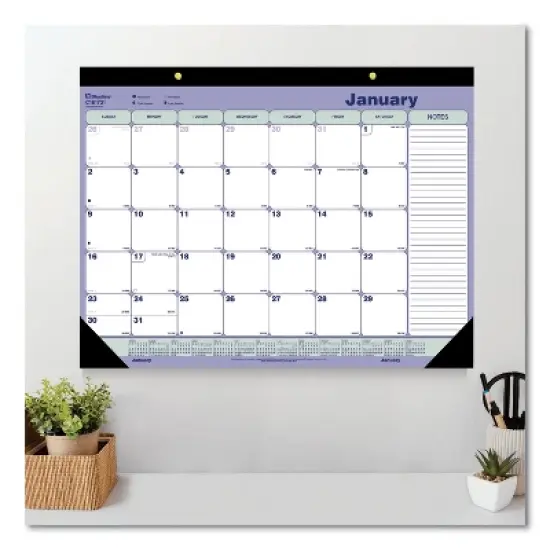 Monthly Desk Pad Calendar, 21.25 x 16, White/Blue/Green Sheets, Black Binding, Black Corners, 12-Month (Jan to Dec): 2026 image {2}