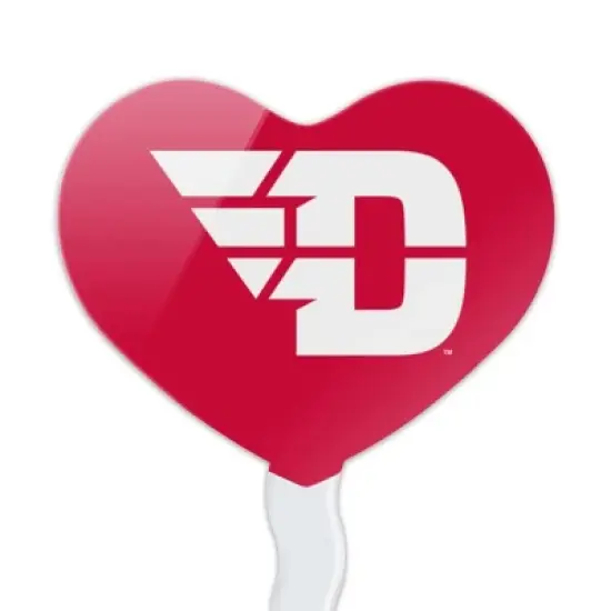 NCAA University of Dayton Flyers Logo Heart Love Cupcake Picks Toppers Decoration Set of 6 image {1}