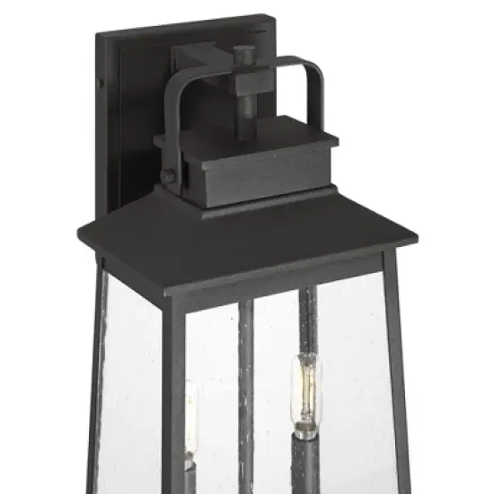 John Timberland Jubliee 17 1/4" High Modern Outdoor Wall Light Fixture Mount Porch House Exterior 2-Light Weatherproof Black Metal Clear Glass Shade image {2}