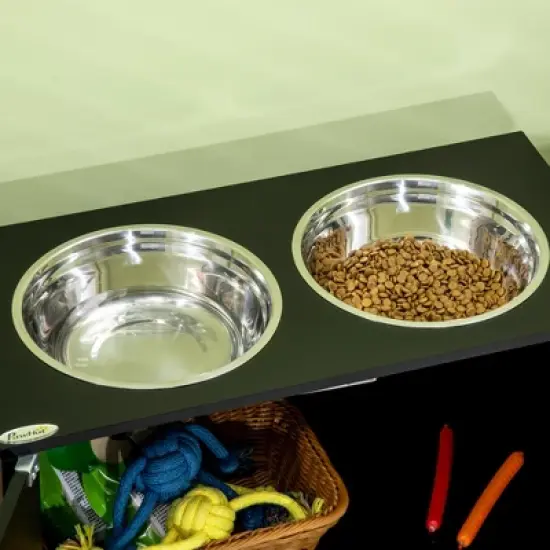 Gulches Magnetic-Door Dog Food Storage Cabinet & Feeding Station - Black image {3}