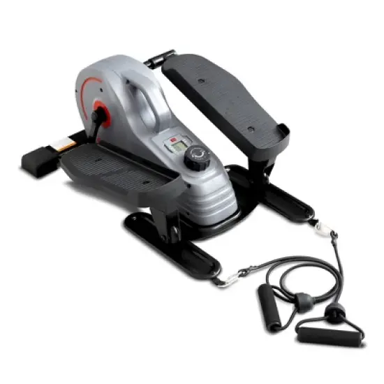 Sunny Health & Fitness Portable Stand Up Elliptical with Resistance Bands - Gray image {1}