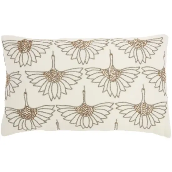 12"x20" Sofia Beaded Flowers Lumbar Throw Pillow - Mina Victory image {10}