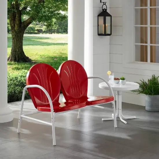 Griffith 3pc Outdoor Conversation Set - Red - Crosley image {1}