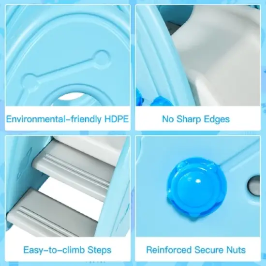 Costway Freestanding Baby Slide Indoor First Play Climber Slide Set for Boys Girls Pink\Blue\Gray image {7}