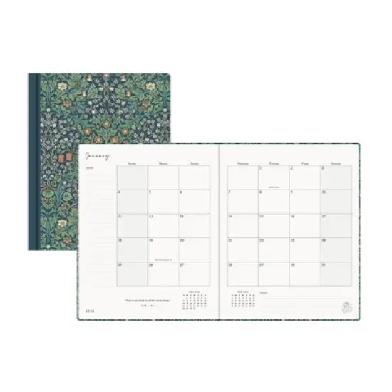 Morris & Co. by Blue Sky 8"x10" 2026&nbsp;Weekly/Monthly Bookbound Planner Hardcover Blackthorn Floral image {3}