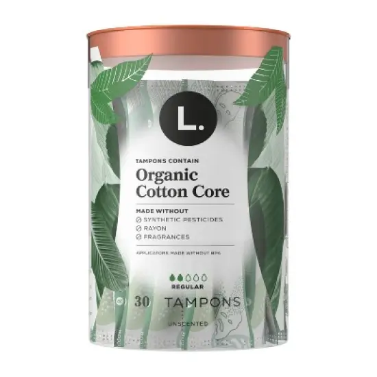 L . Organic Cotton Full Size Tampons - Regular - 30ct image {12}
