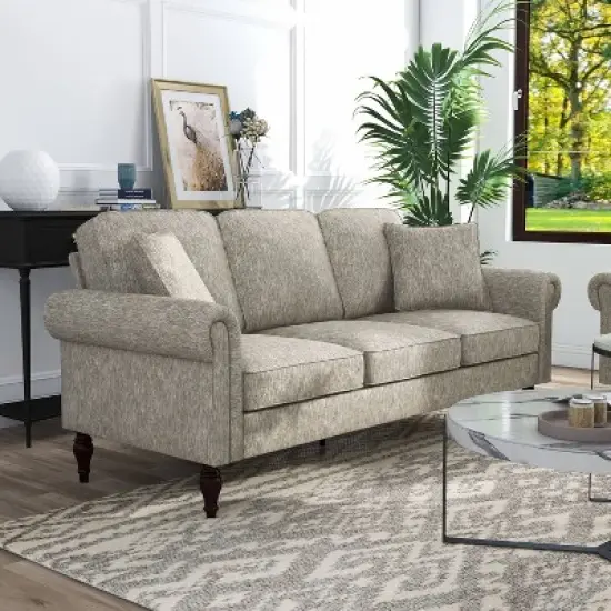 Evok Contemporary Chenille Upholstered Sofa - miBasics image {1}