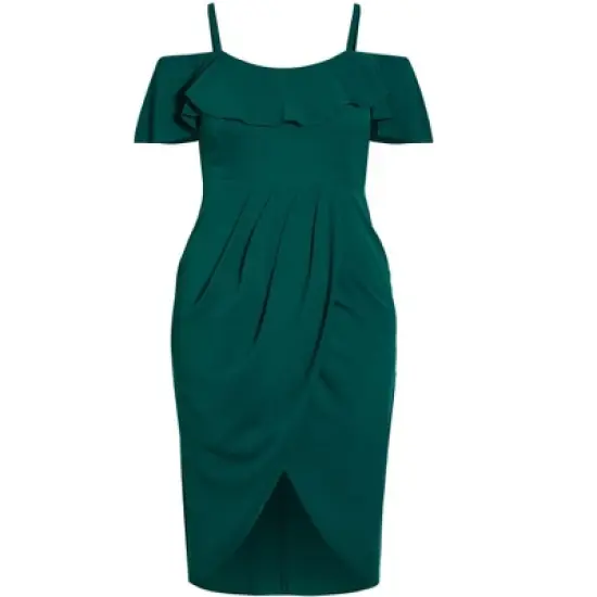 Women's Plus Size  Flirtation Dress - emerald | CITY CHIC image {2}