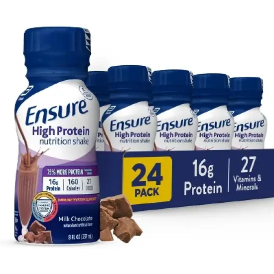 Ensure High Protein Nutrition Shake,  Milk Chocolate, 8 fl oz, 24 Count image {5}