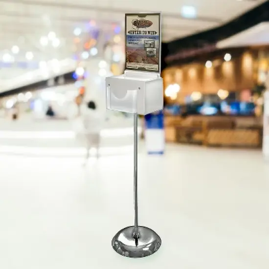 Azar Displays White Suggestion Box with Pocket L 206320-WHT image {2}