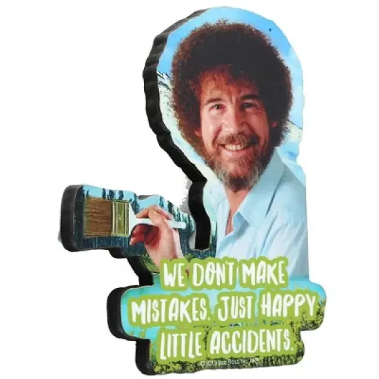 NMR Distribution Bob Ross 3" Funky Chunky Magnet: Happy Little Accidents image {1}