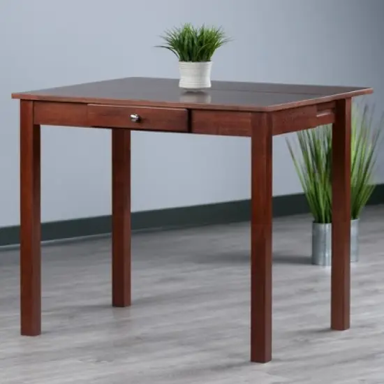 Perrone High Drop Leaf Dining Table Walnut - Winsome image {10}