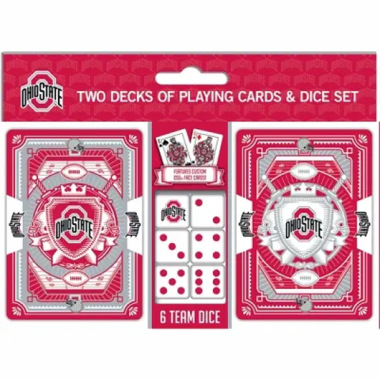 MasterPieces Officially Licensed NCAA Ohio State Buckeyes 2-Pack Playing cards & Dice set for Adults image {1}