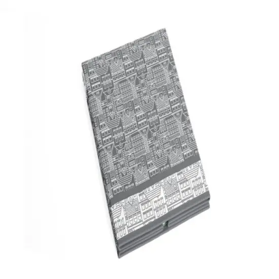 Bacati - Clouds in the City Mint//Gray Collapsible Laundry Hamper image {2}