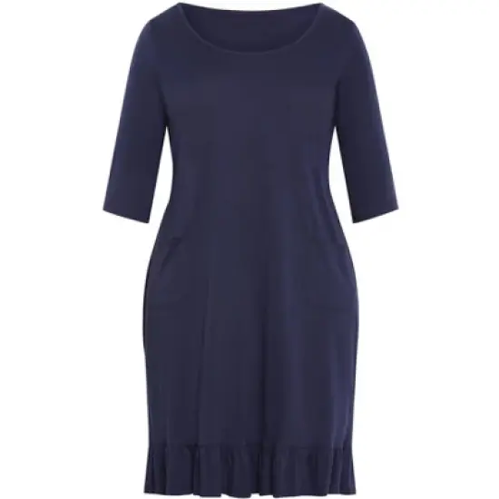 Women's Plus Size Frill Hem Sleep Dress - navy | AVENUE image {3}