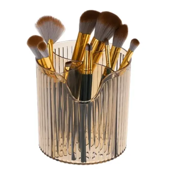 Unique Bargains 4 Slot Makeup Brush Cup Makeup Organizer for Bathroom Countertops 1 Pc image {6}