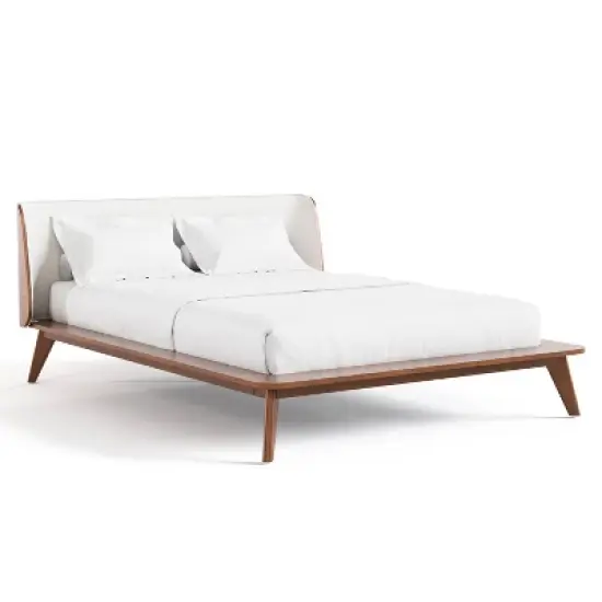 HOMES: Inside + Out 3pc Queen Riverstone Mid-Century Boucle Platform Bedroom Set with 2 Nightstands Walnut image {13}