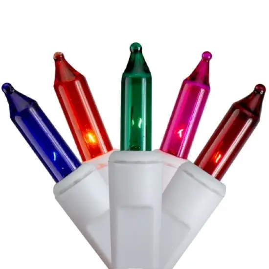 Northlight 300 Count Multicolor Mini Icicle Christmas Lights, 9.5ft White Wire image {1}