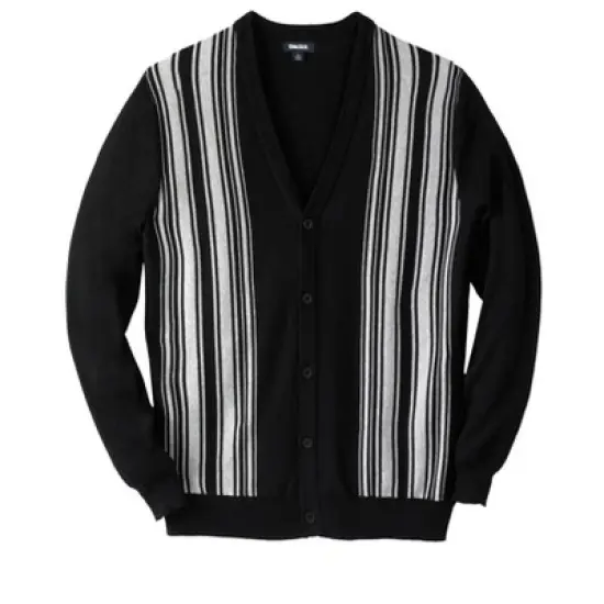 KingSize Men's Big & Tall Lightweight Striped Cardigan Sweater image {2}