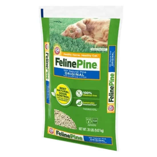 Feline Pine Fragrance Free 100% Natural Pine, Odor Control, Non-Clumping Cat Litter - 20lbs image {3}