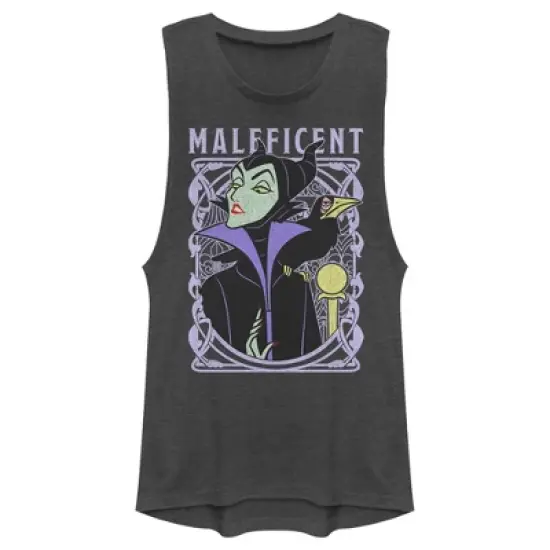 Junior's Sleeping Beauty Maleficent and Diablo Frame Festival Muscle Tee image {3}
