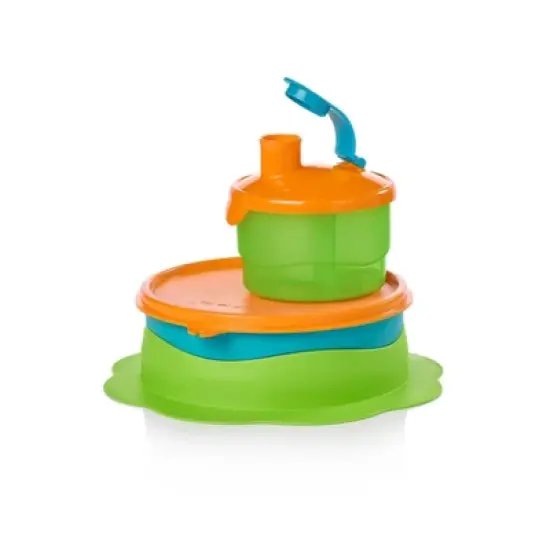 Tupperware Food Storage Baby Feeding Set Blue/Orange/Green image {2}
