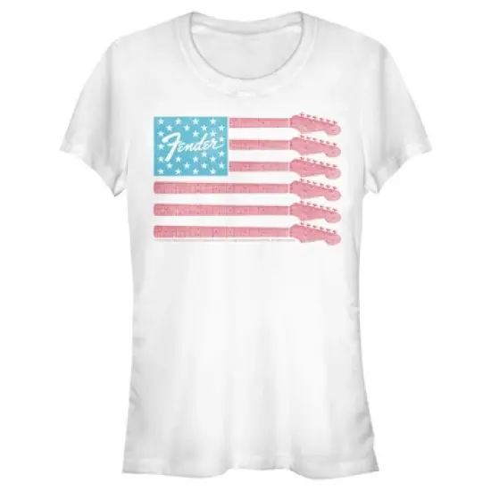 Junior's Fender Guitar Flag Logo T-Shirt image {3}