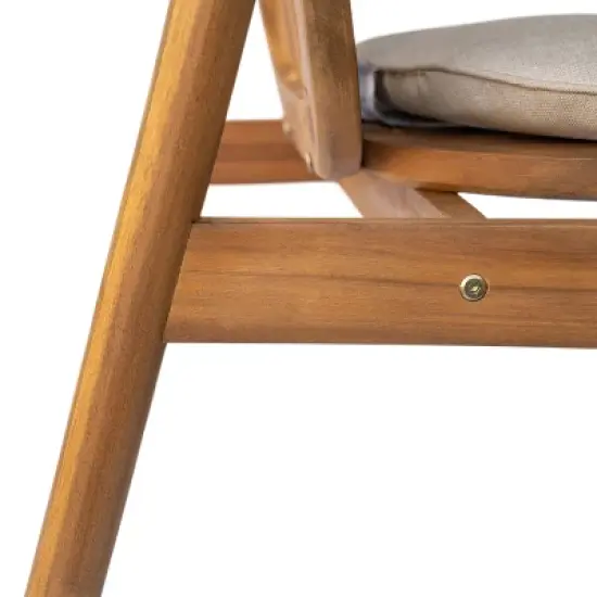 Christopher Knight Home Kennen 7 Piece Outdoor Rustic Acacia Wood Dining Set with Cushions image {7}