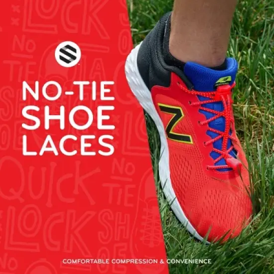 The Original Stretchlace Quick Lock No-Tie Elastic Shoelaces &ndash; Red Adjustable Shoe Laces (1 Pair) image {6}