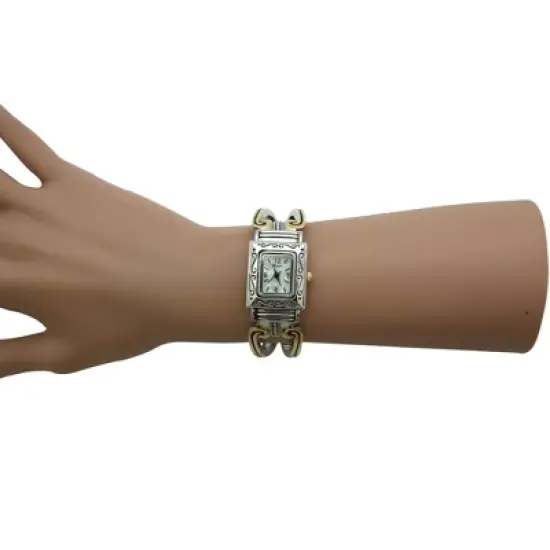 Two Tone Two Tone Swirl Details Bangle Women Watch image {2}