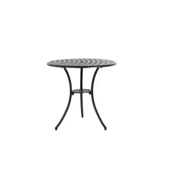 SKRAN 25'' Set of 3 Bistro Set Table and Chairs,Outdoor Patio Set,Rust Proof Cast Aluminum Bistro Set for Outdoor, Garden, Patio, backyard Black image {4}