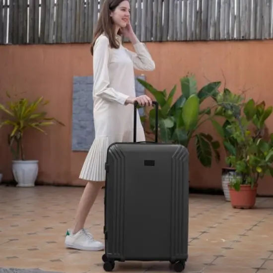 Badgley Mischka Evalyn 3pc Expandable Hardside Spinner Luggage Set - Gray image {7}