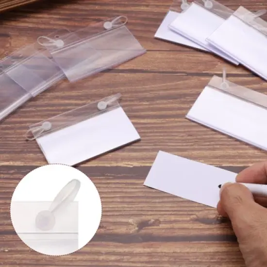 Unique Bargains Wire Shelf Label Holder with Label Paper for Baskets image {2}