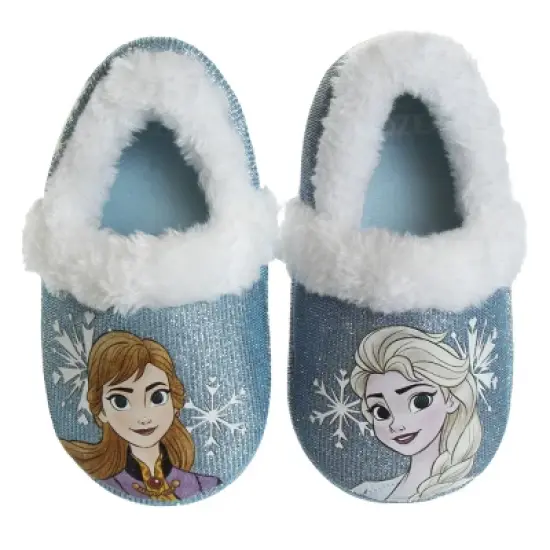 Disney Frozen 2 Elsa and Anna Girls Slippers - Plush Lightweight Warm Comfort Soft Aline House Slippers - Purple Ana Elsa (Sizes 5 - 8 Toddler/Little Kid) image {8}