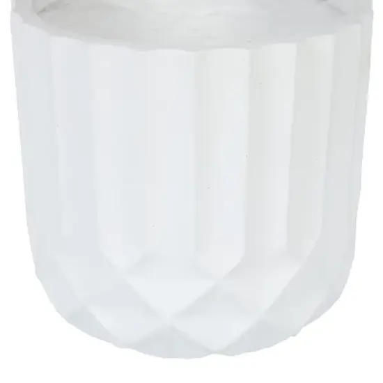 LuxenHome 14.7 in. Round Modern White MgO Planter image {4}