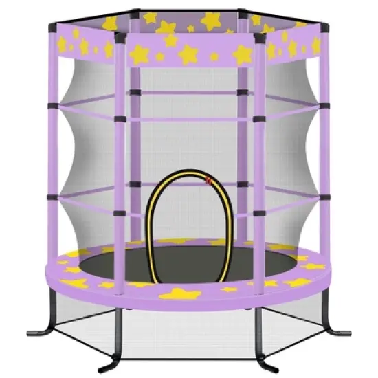 Dexmalle 55 Inch Kids Trampoline with Safety Enclosure Net image {5}