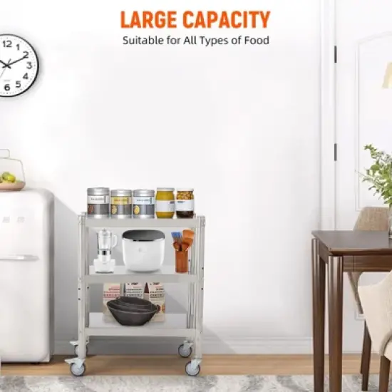 Storage Shelves, 5 Tier Stainless Steel Shelving Organizer, Heavy Duty Garage Shelving Unit, Stable Shelves Organizer for Home, Kitchen,Closet,Office image {3}