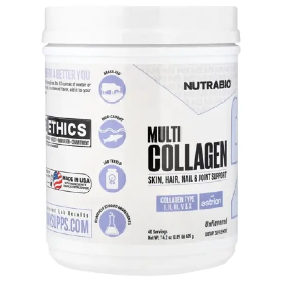 NutraBio Multi Collagen, Unflavored, 14.2 oz (405 g) image {3}