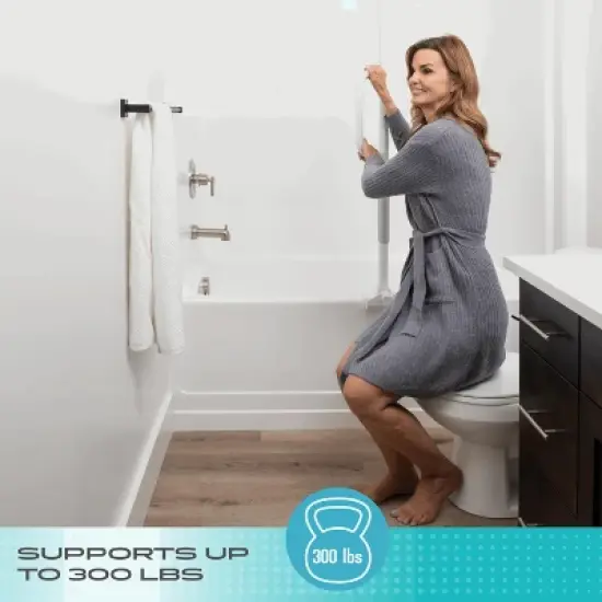 Stander Wonder Bathtub Pole Lite, Bath Safety Rail with Grab Bar Handle, White image {3}