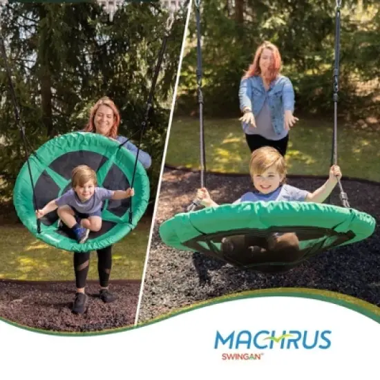Machrus Swingan 37.5 IN Super Fun Nest Swing With Adjustable Ropes - Solid Fabric Seat Design image {5}
