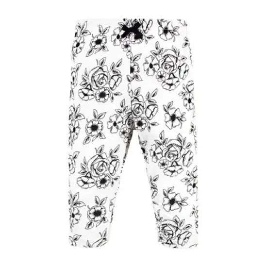 Hudson Baby Infant Girls Cotton Bodysuit and Pant Set, Mom Dad Toile image {4}