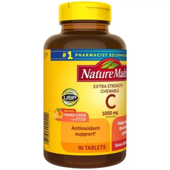 Nature Made Extra Strength Dosage Chewable Vitamin C 1000mg Per Serving Immune Support Tablets - 90ct image {4}