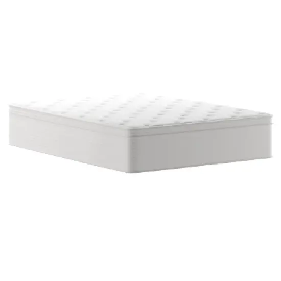 Merrick Lane 14" Premium Comfort Euro Top Hybrid Pocket Spring and Memory Foam Mattress in a Box with Reinforced Edge Support image {11}