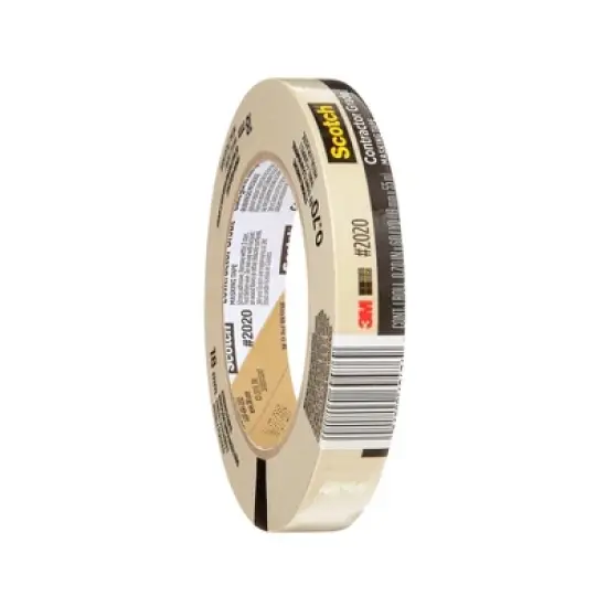 Scotch&reg; Contractor Grade Masking Tape, 0.70 in x 60.1 yd (18mm x 55m), Pack of 12 image {2}