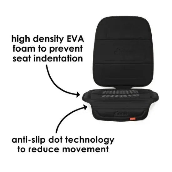 Diono Seat Guard Complete, Full Size Car Seat Protector, Raised Edges, Non Slip Backing, Black image {6}