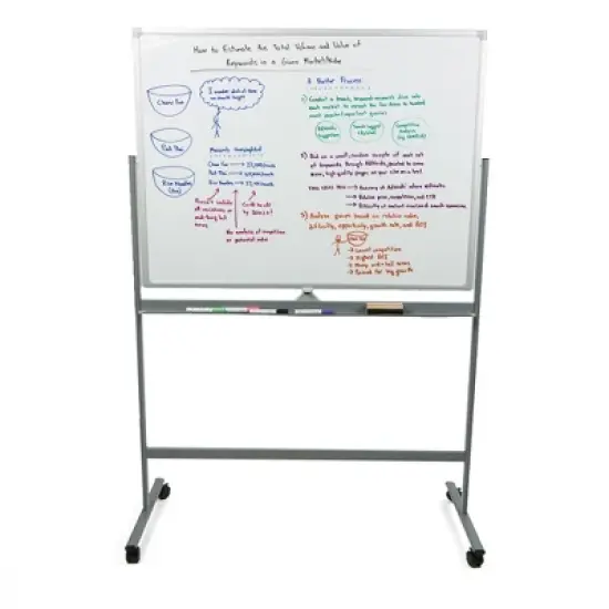 Mind Reader Portable Magnetic Dry Erase Double Sided Easel, White image {1}
