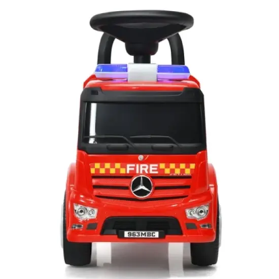 Costway Kids Ride On Fire Engine Licensed Mercedes Benz Push and Ride Racer Red image {8}