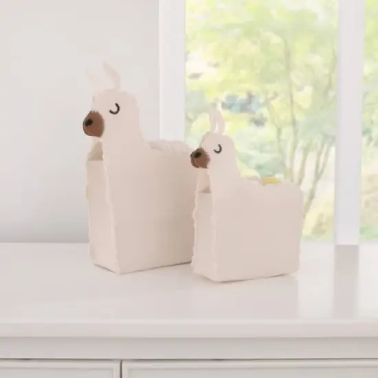Little Love by NoJo White Llama Felt Storage Caddy - 2pc image {3}