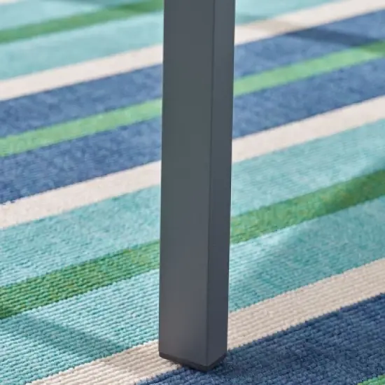 Christopher Knight Home Luton Outdoor Aluminum and Mesh Dining Chairs with Faux Wood Accents image {5}