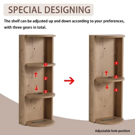 GDFStudio Sharon 12" Modern Bathroom Wall-Mounted Storage Rack with Three-tier Design image {4}